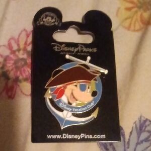 Disney Pirate Adventure Pin with Blue and Red